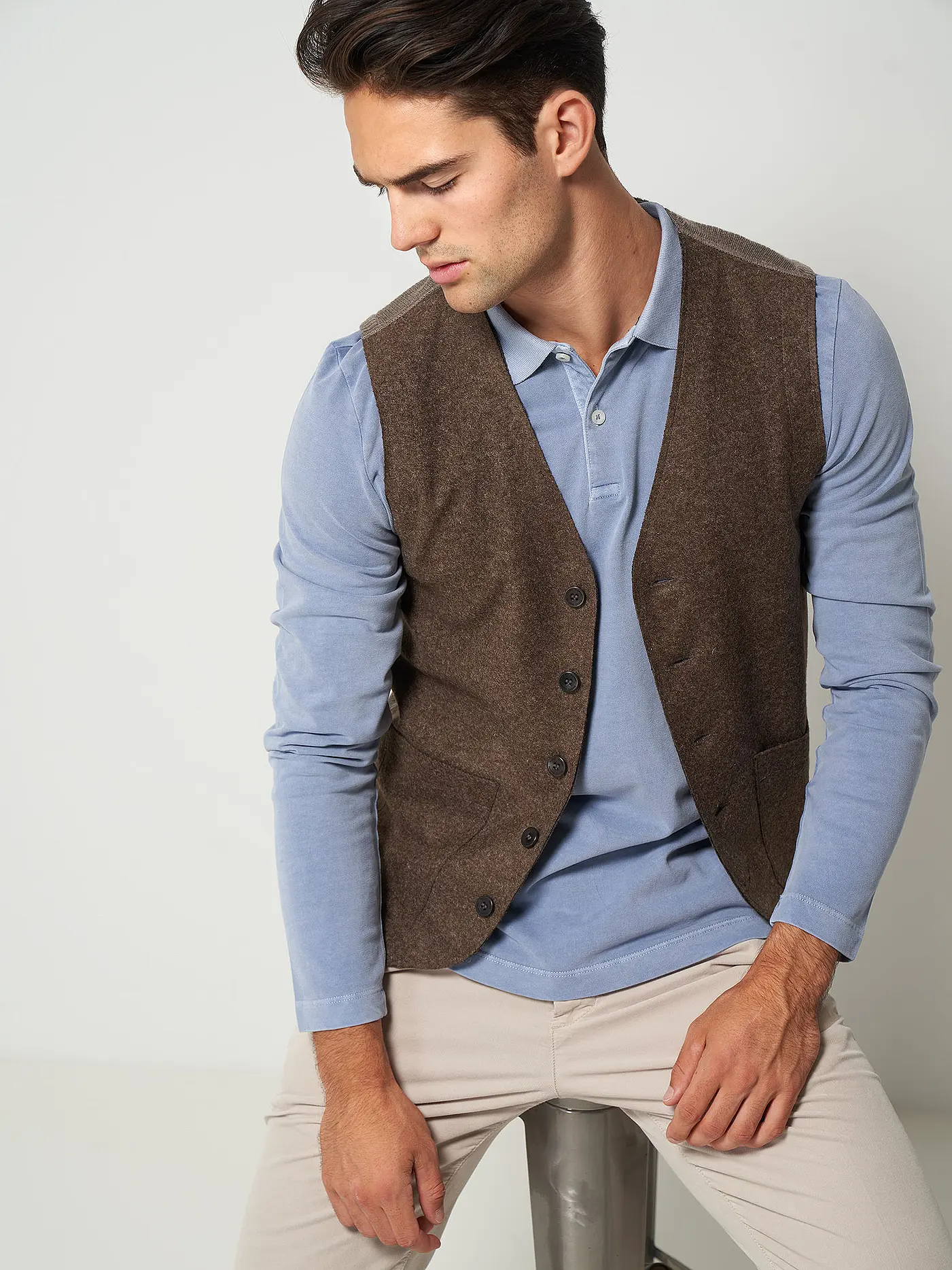 MARC O'POLO | Cordhose Shaped Fit | grau